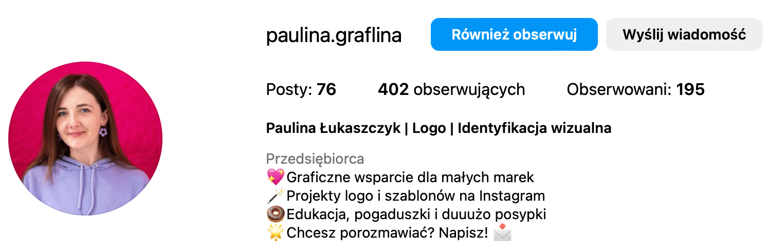 Wyróżniki marki - studio graficzne Paulina Graflina - IG